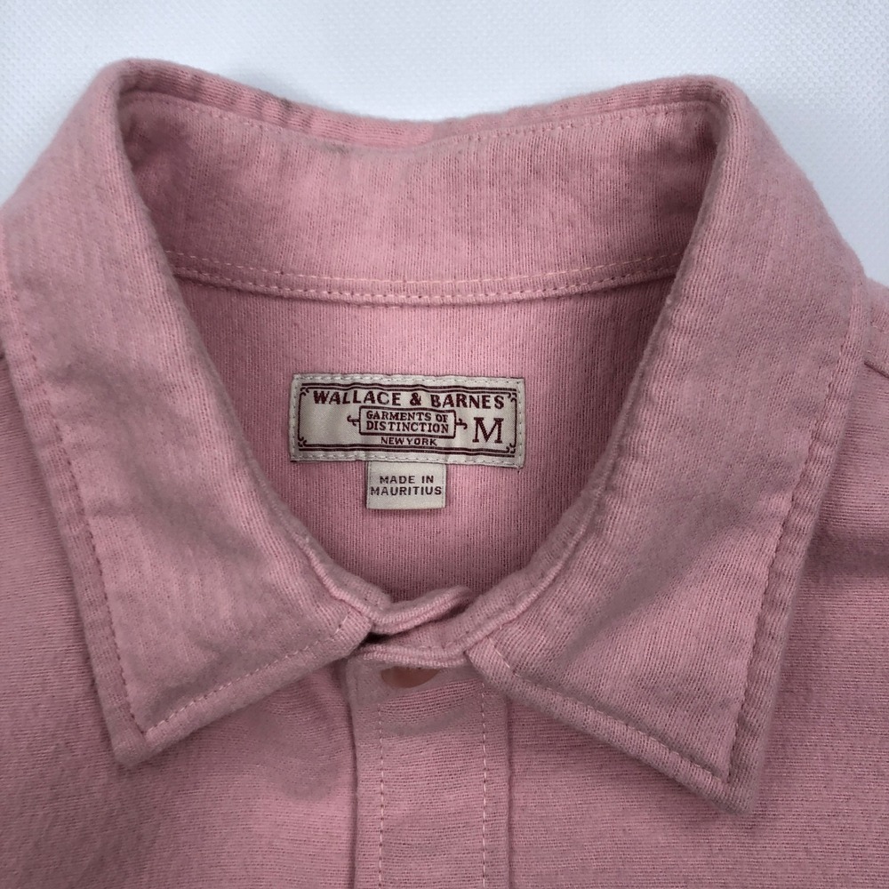 Wallace & Barnes Mens Pink Heavyweight Flannel Work Shirt Medium - Picture 2 of 7
